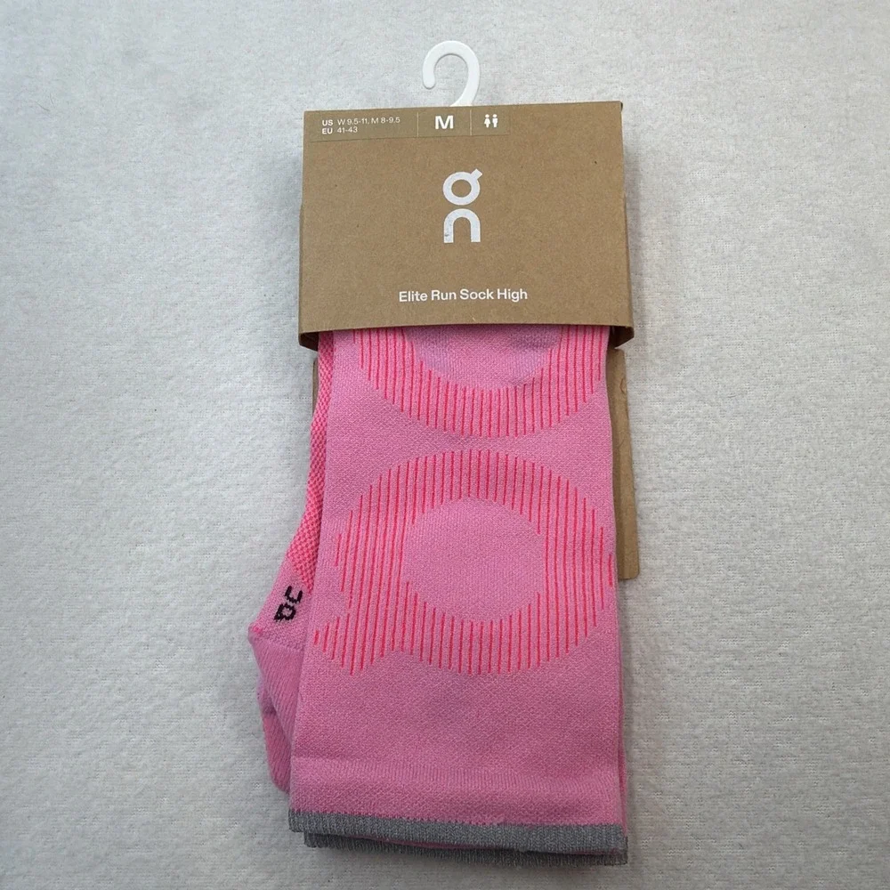On Cloud Elite Run Sock High Medium Mens 8-9.5 / Womens 9.5-11 Raspberry/Pink